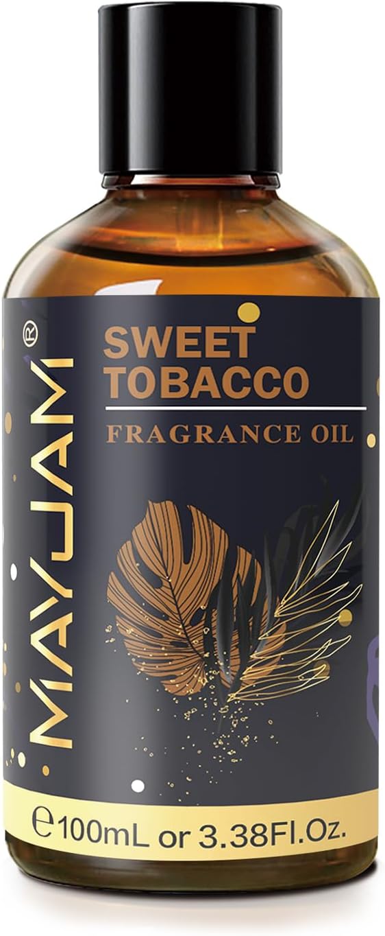 MAYJAM 100ML/3.38FL.OZ Sweet Tobacco Fragrance Oils with Glass Dropper, Essential Oils for Diffusers for Home, Long Lasting Scented Oils for Diffusers Soap Candle Making - Bloomnest
