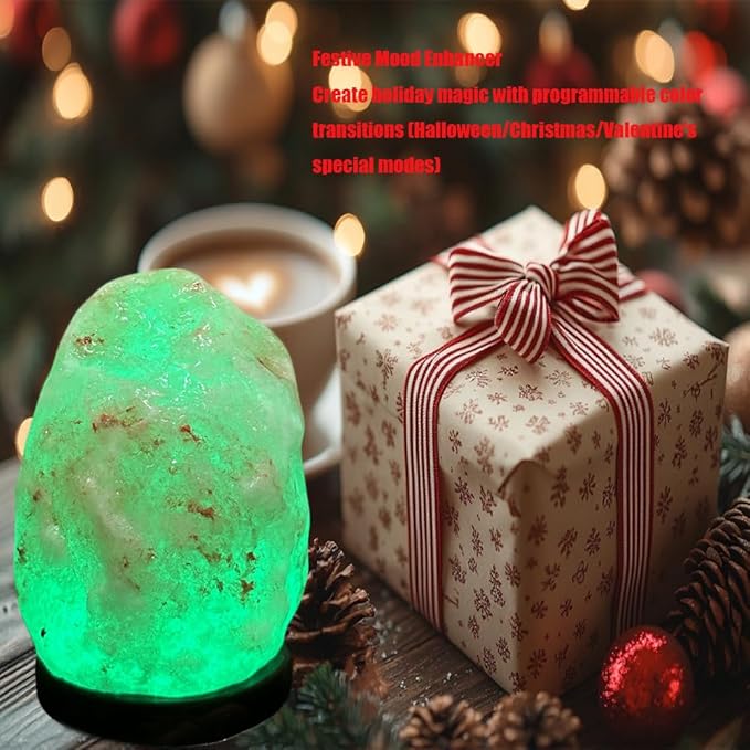 16 Colors Remote Salt Himalayan Salt Lamp Natural Crystal Salt Rock Lamp Hand Carved Night Lights, USB Salt Crystal Lamp Remote Control Salt Lamp for Home Decor and Gift (5.5lb) - Bloomnest