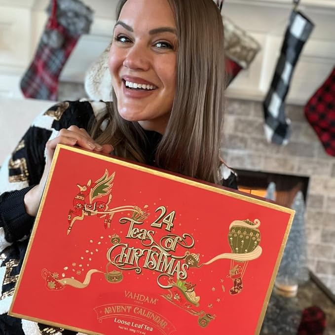 VAHDAM, Advent Calendar 2026 (500g/17.63oz) 24 Unique Loose Leaf Tea - Exclusive Holiday Tea Gift Sets | Christmas Advent Calendar 2026 for Adults | Advent Calendar 2026 Adult Women & Men - Bloomnest