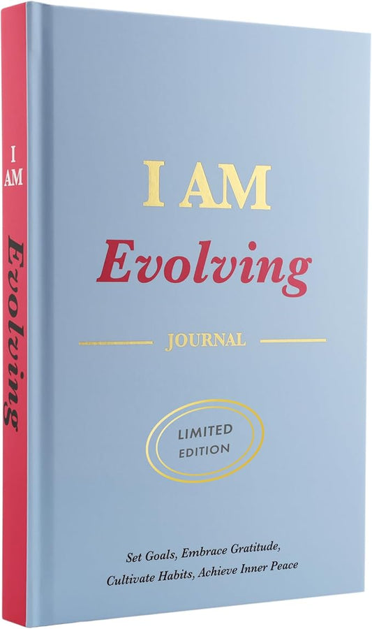 iAmEvolving Journal – Guided Gratitude & Goal Planner with Habit Tracker, Mindfulness Prompts & Daily Reflection | Undated 6-Month Self-Care & Wellness Notebook for Personal Growth (Columbia Blue) - Bloomnest