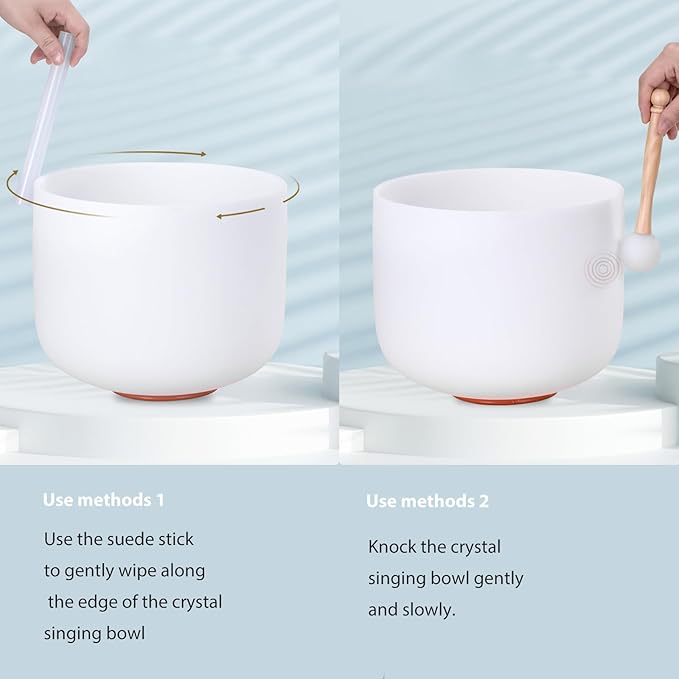 3Pcs Crystal Singing Bowls Set of 432Hz 7-9lnch Meditation for Yoga, Chakra Healing,1PCS Travel Carry Case Bag Unique Spiritual Gifts for Women and Men