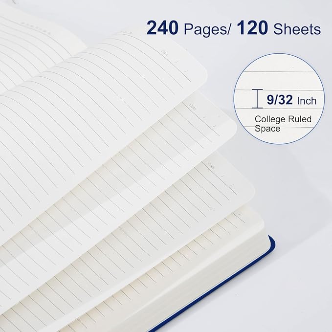 COMIX B5 Lined Journal Notebooks, 240 Pages, 6.9 x 9.8 Inches, Navy Blue, Hardcover Journaling Notebooks for Men & Women- Fits for Office, Business, School, Notes Taking & Writing - Bloomnest