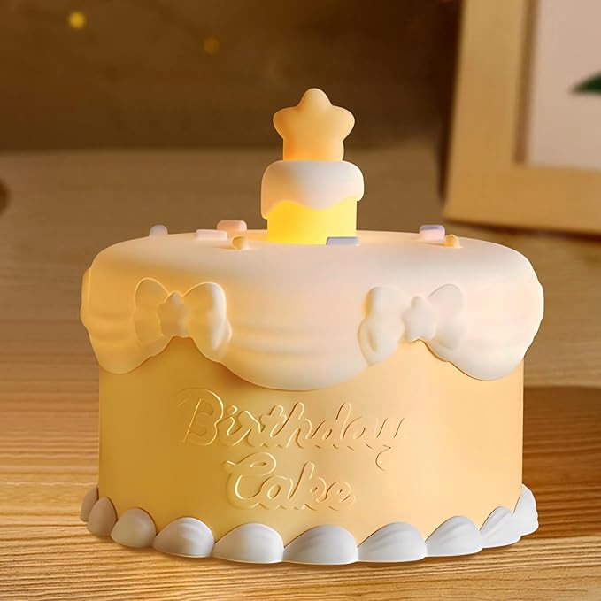 Birthday Gift Light with 3D Card,Silicone Night Light for Kids USB Rechargeable Cute Lamps Timer Setting Safe Bedside Lamp Gift for Girls New Year Chirstmas Thanksgiving Day - Bloomnest