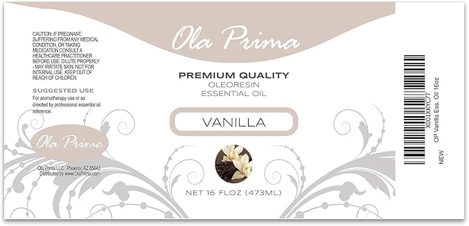 Ola Prima Vanilla Essential Oil 16oz – Therapeutic Grade Big Bottle for Aromatherapy, Diffuser & Candle Making, Vanilla Candle Scent - Essential Oils - Bloomnest