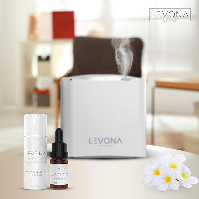 Levona Scent Essential Oils for Diffuser: Blissful Aura Diffuser Oil with Notes of Amber, Musk & Jasmine - Home Luxury Scents for Hotel & Office - Fragrance Oil -10Ml Essential Oil LEVONASCENT