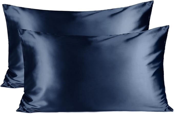Yanibest Satin Pillowcase, Silk Pillow Cases for Hair and Skin with Zipper, Queen Pillow Cases Set of 2 for 20"x30", Exquisite Packaging for Women Men - Bloomnest