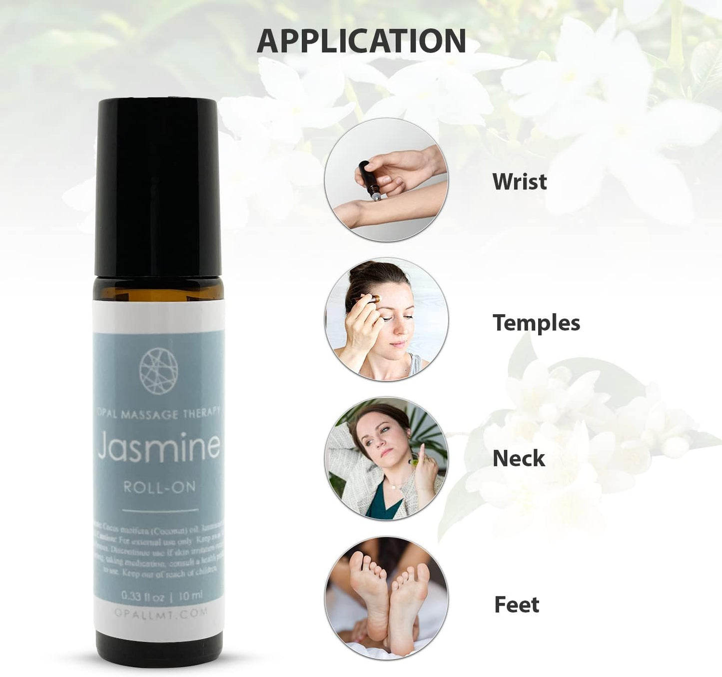 Premium Essential Oil Roll On Opal Massage Therapy (Jasmine)