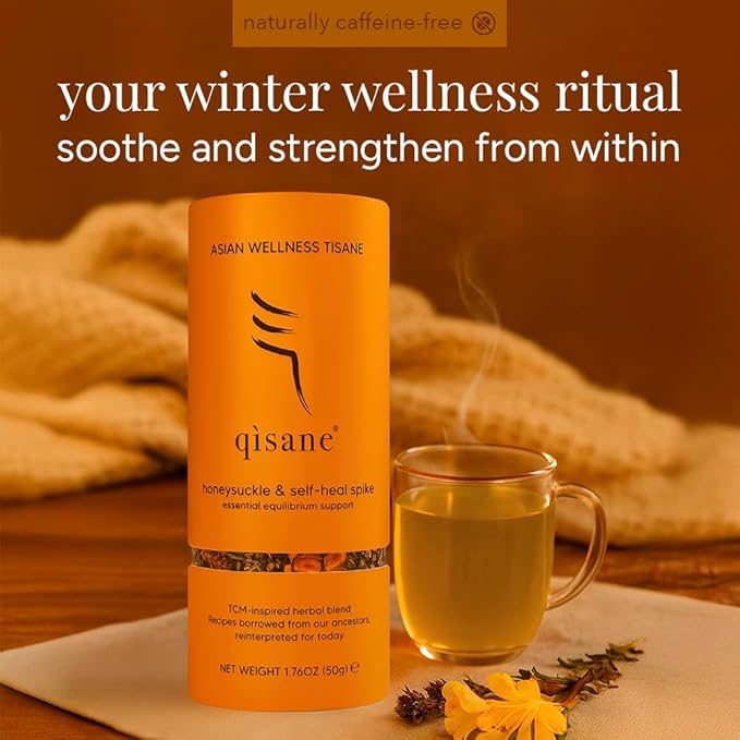 qìsane Honeysuckle Tea with Chinese Medicinal Plants - Dried Honeysuckle Flowers, Self Heal Spike, Lemon Verbena & Monkfruit to Help Support Detox & Ease Discomfort - 10 sachets (~30 cups) - Bloomnest