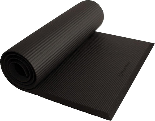 Hugger Mugger Ultimate Cushion Yoga mat - Black - Ultimate thick, grippy, soft yoga mat, extra long and wide, and extra cushion