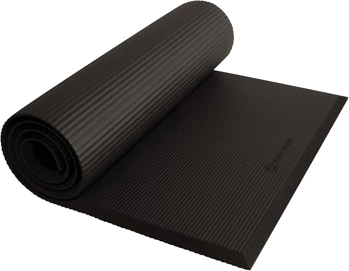 Hugger Mugger Ultimate Cushion Yoga mat - Black - Ultimate thick, grippy, soft yoga mat, extra long and wide, and extra cushion - Bloomnest