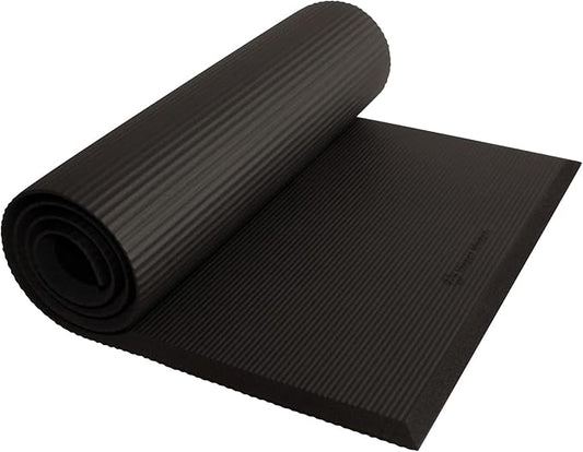Hugger Mugger Ultimate Cushion Yoga mat - Black - Ultimate thick, grippy, soft yoga mat, extra long and wide, and extra cushion - Bloomnest