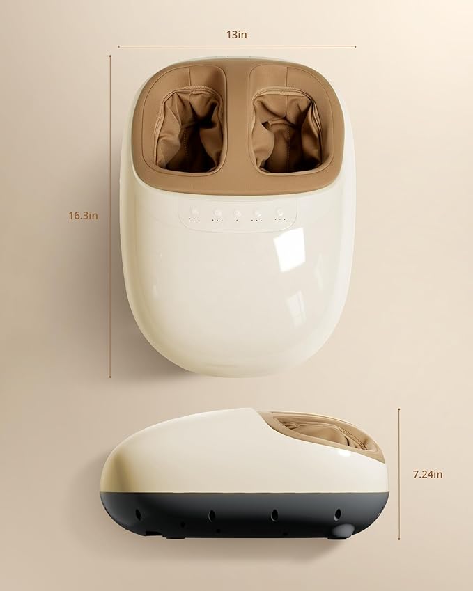 Shiatsu Foot Massager Machine with 3 Levels Heat, Deep Kneading, Air Compression, Remote Control for Plantar Fasciitis, Sore Feet and Pain Relief, Quiet Comfort for Home Office Men Women Size up to 13 - Bloomnest