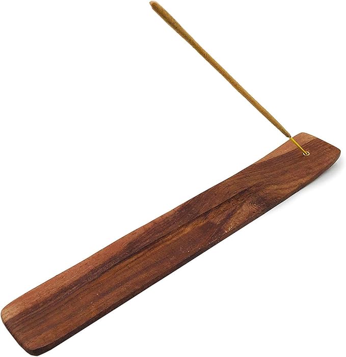 Bless-International Traditional-Handmade-Burner Wooden-Incense-Stick-Holder Ash-Catcher-Stand for-Aromatherapy-Meditation-Yoga (Incense Holder 10 inch(2 pcs)) - Bloomnest