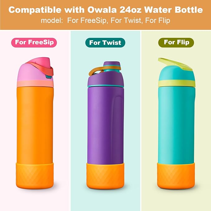 Silicone Boot for Owala Water Bottle 24 oz 32 oz 40 oz, Anti-Slip Protective Sleeve for FreeSip/Twist/Flip Stainless Steel Water Bottles Accessories BEONSKY