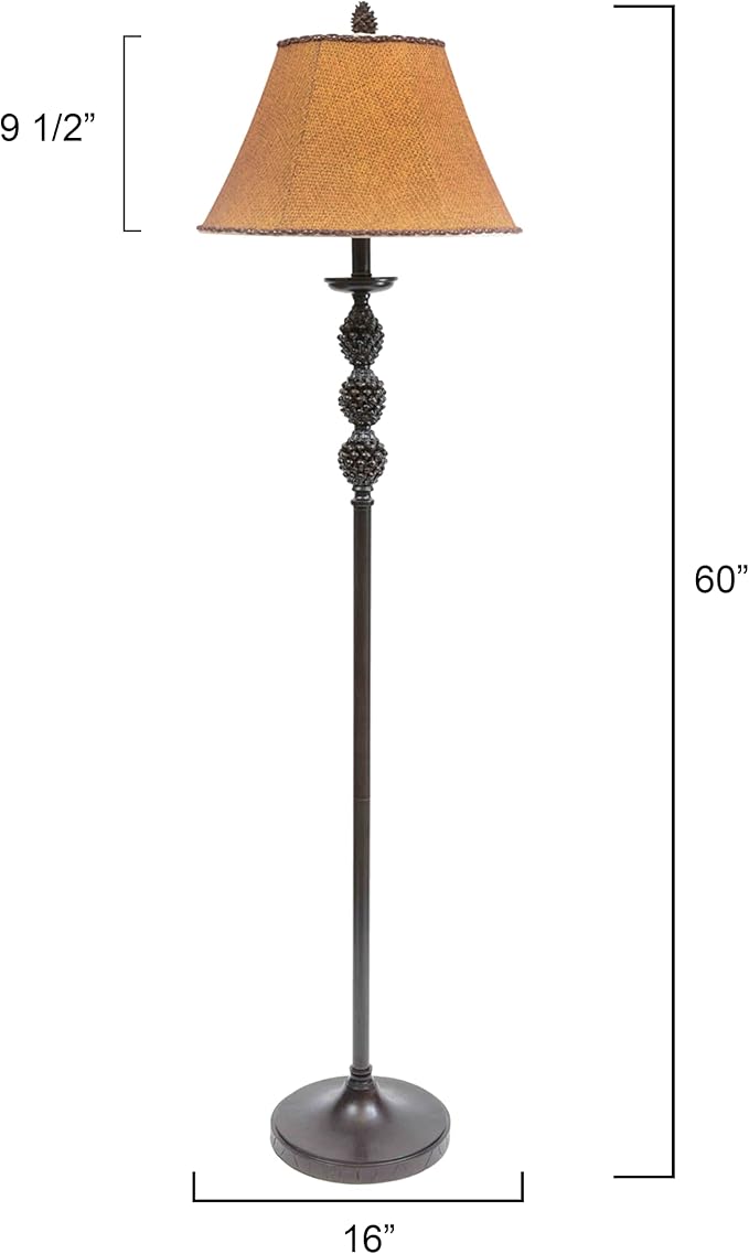 BLACK FOREST DECOR Rustic Lodge Floor Lamp - Pinegrove Standing Lamp for Home & Cabin Decor - Bloomnest