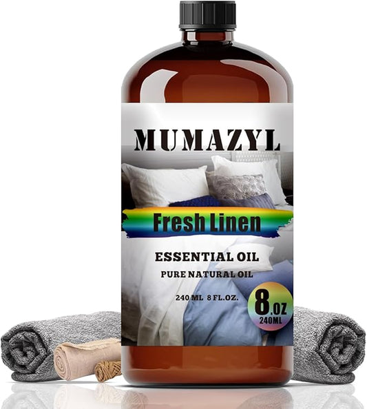 Fresh Linen Essential Oil, Fresh Linen Oil 8 Fl Oz 240ML for Diffuser Humidifier Yoga Cleaning DIY Candle Soap Making Fragrance Oils - Bloomnest