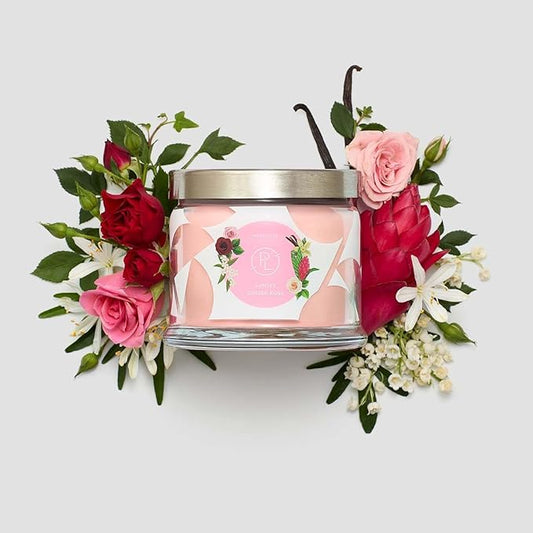 PartyLite Scented Jar Candle, Bergamot and Ginger Blossoms with Jasmine and Rose Scent, 3-Wick Aromatherapy with 25-45 Hours of Burn Time, Ideal for Home Decor, Holiday Gifting and Celebration - Bloomnest