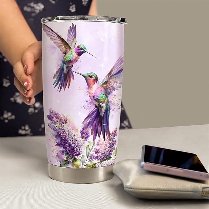 Hummingbird Tumbler 20oz Stainless Steel Insulated Travel Mug Cup for Women Girls Grandma Mom Hummingbird Gifts for Birthday Christmas Mothers Day - Bloomnest