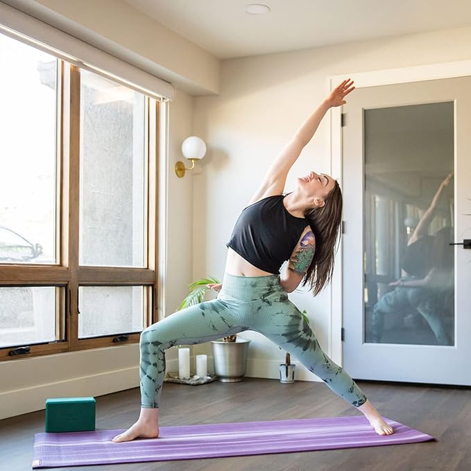 Hugger Mugger Nature Ultra Yoga Mat - Unique Variegated Design, Extra Cushion, Durable, Sticky and Grippy, Stable Non-Slip Surface, Lightweight - Bloomnest