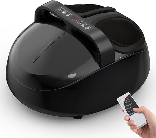 Foot Massager with Heat - Shiatsu Kneading & Rolling Compression, 5 Massage Modes with Adjustable Intensity, Fits Up to Size 13, Home Relaxation Gift - Bloomnest