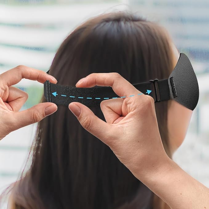 DTS Eye Sleep Mask for Side Sleepers Men Women Zero Eye Pressure 3D Cups Complete Light Blocking Night Blindfold with Adjustable Strap Shade Cover Sleeping Mask for Travel Nap Work Home (Black) - Bloomnest