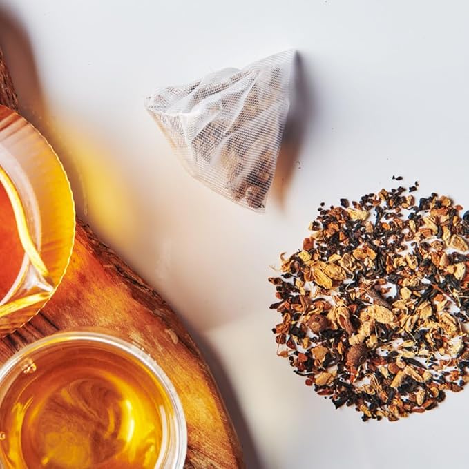 Grace Farms Organic Classic Chai Black Tea, 50 Sachet Pouch | Ginger & Spices | Fairtrade & Kosher |Gives Back 100% of Profits - Bloomnest