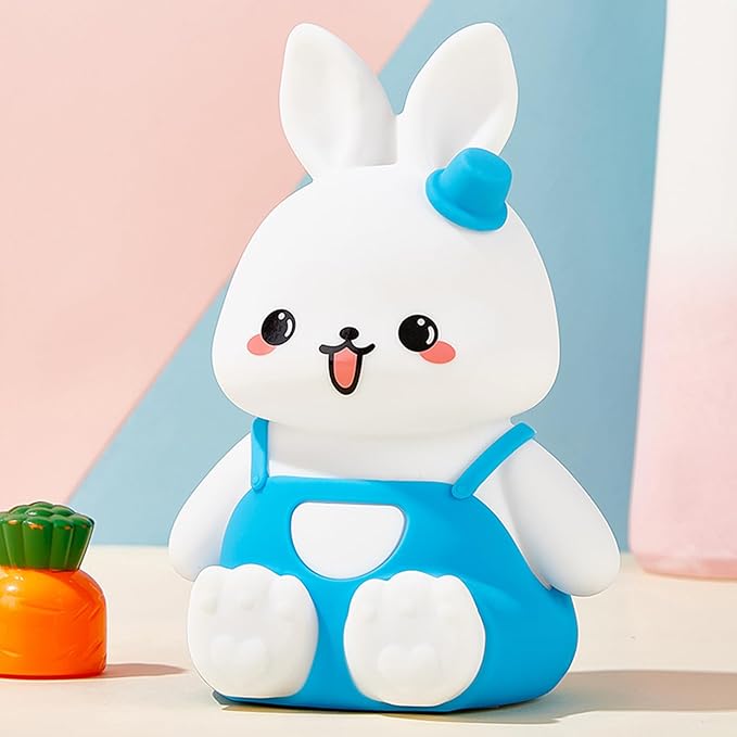 Night Light for Kids Bunny Lamp, Cute Easter Gifts for Girls,Rechargeable Baby Nursery Nightlight for Bedroom, Animal Silicone Kids Lamp Kawaii Room Decor - Bloomnest