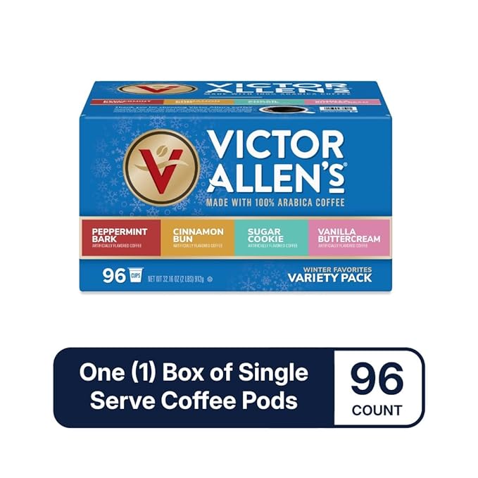 Victor Allen's Coffee Winter Wonderland Variety Pack, 96 Count, Single Serve Coffee Pods for Keurig K-Cup Brewers - Bloomnest