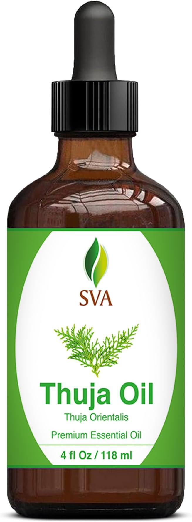 SVA Thuja Essential Oil – 4 Fl Oz – 100% Natural Thuja Oil - for Diffuser, Hair Care, Face, Skin Care, Aromatherapy, Scalp and Body Massage, Soap and Candle Making – with Dropper - Bloomnest