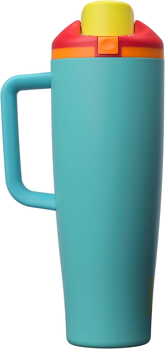 Owala FreeSip Tumbler Insulated Stainless Steel Water Bottle with Built-in Straw and Side Handle, For Travel, Work, School, and Sports, 40oz, BPA Free, Leak Proof, Summer Sweetness Owala