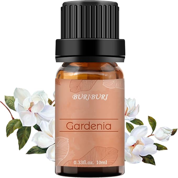 BURIBURI Gardenia Essential Oil, 100% Pure Gardenia Fragrance Oil, Fragrance Oil Essential Oils 10ML for Soap Candle Making BURIBURI