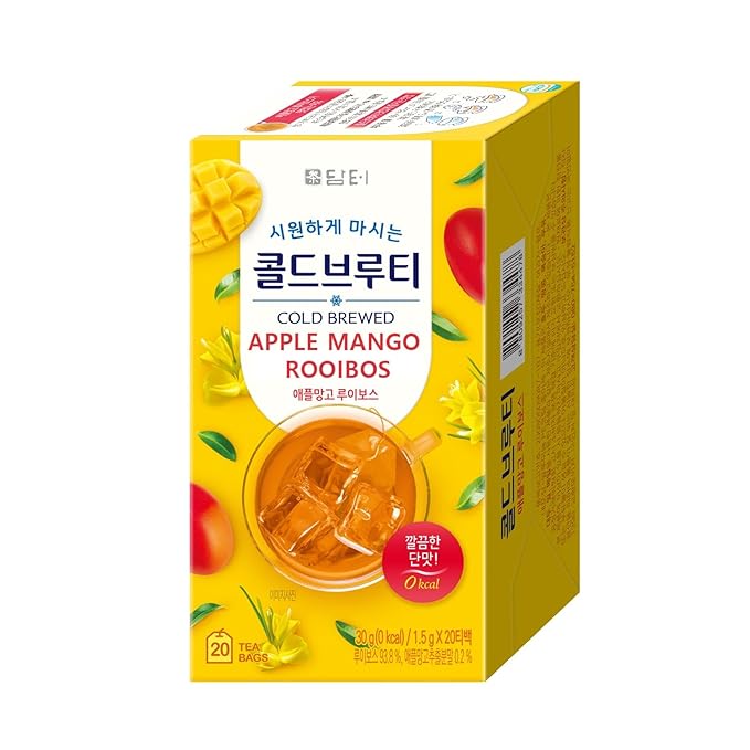 Damtuh Apple Mango Rooibos Cold Brew Tea - Zero Carbs Zero Sugar, Sweet Cold Tea Beverage with Stevia 30g (20 tea bags) - Bloomnest