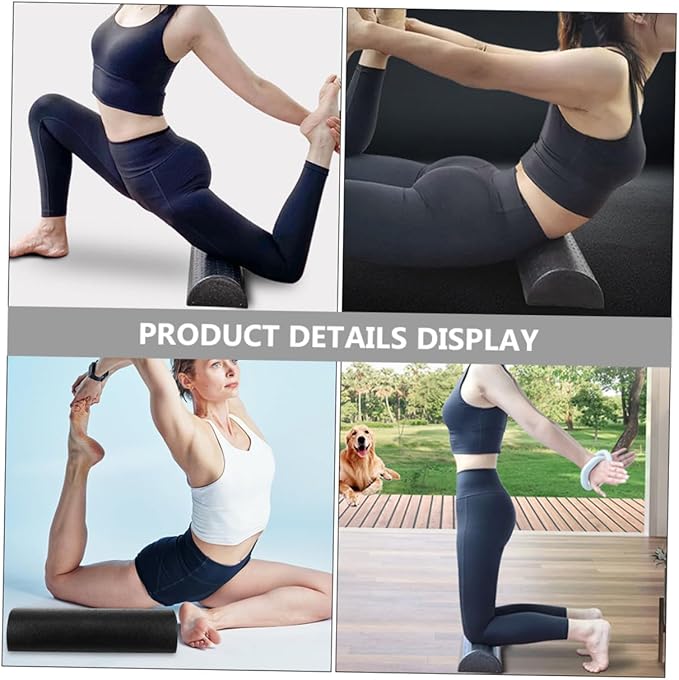 PRETYZOOM Lightweight Half-Round Foam Roller Yoga Muscle Massage Tool Fitness Equipment for Back Legs Arms Relief Portable Column Shaft for Balance Training and Pilates Home Workouts (45cm - Bloomnest