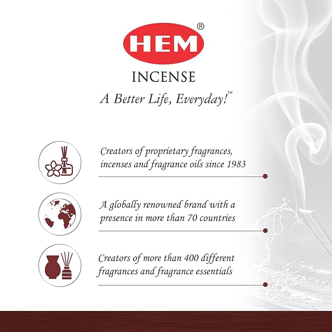 HEM - Sandalwood Incense Sticks - Pack of 6 - 120 count - 301g HEM