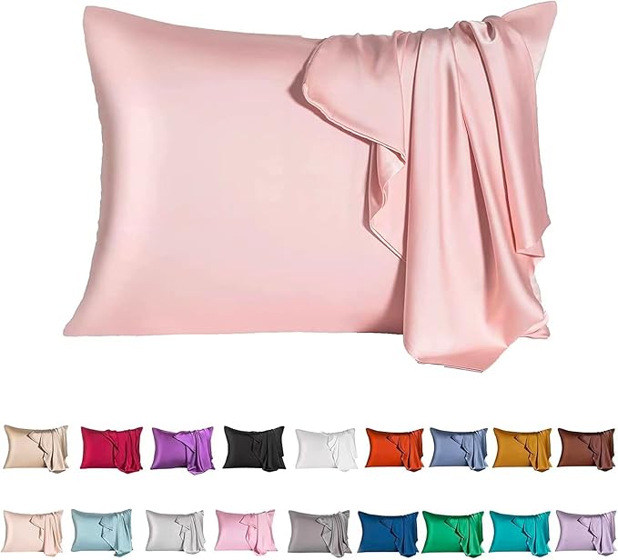 Mulberry Silk Pillowcase for Hair and Skin,King Size Cooling Silk Pillow Case with Hidden Zipper,Allergen Proof Dual Sides Soft Breathable Smooth Silk Pillow Cover for Women(King,Beige) - Bloomnest