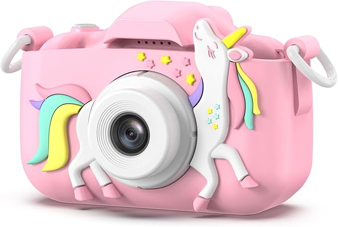 Goopow Kids Camera Toys for 3-8 Year Old Girls Boys,Children Digital Video Camcorder Camera with Cartoon Soft Cover, Best Chritmas Birthday Festival Gift for Kids - 32G SD Card Included - Bloomnest
