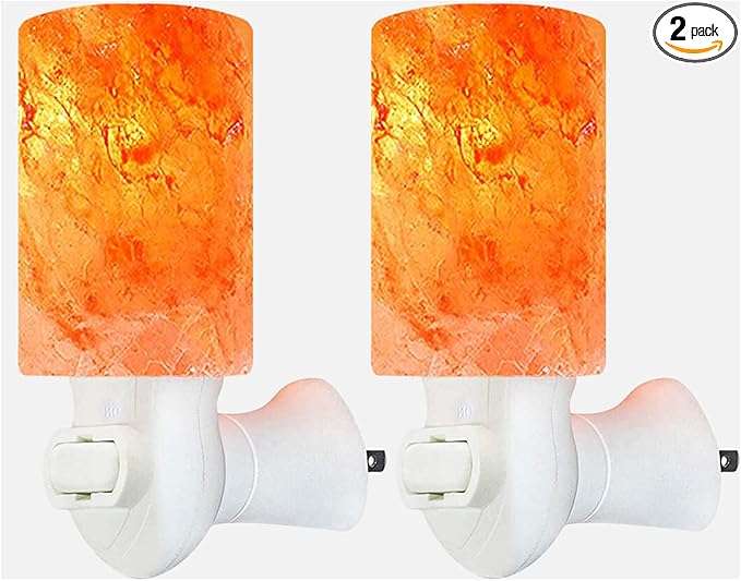 Himalayan Rock Salt Night Light Cylinder Shape 2Pack - Bloomnest