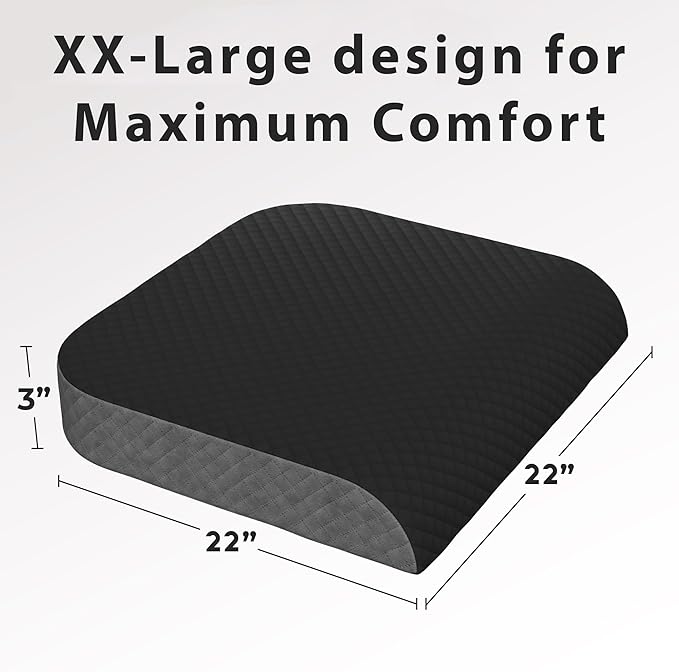 Kölbs Extra Large Seat Cushion Stylish Plush Velvet Cover XL Memory Foam for Office Chair, Floor Pillow Back Pain Coccyx Bruise Relief Carry Handle - Bloomnest