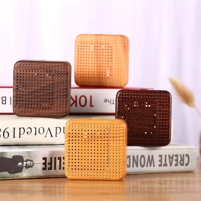Weljoy Wood Grain Portable Diffuser for Essential Oils – Car or Travel, Mini Size, Quiet, Waterless, Re-Chargeable Battery or USB (Dark Brown) - Bloomnest