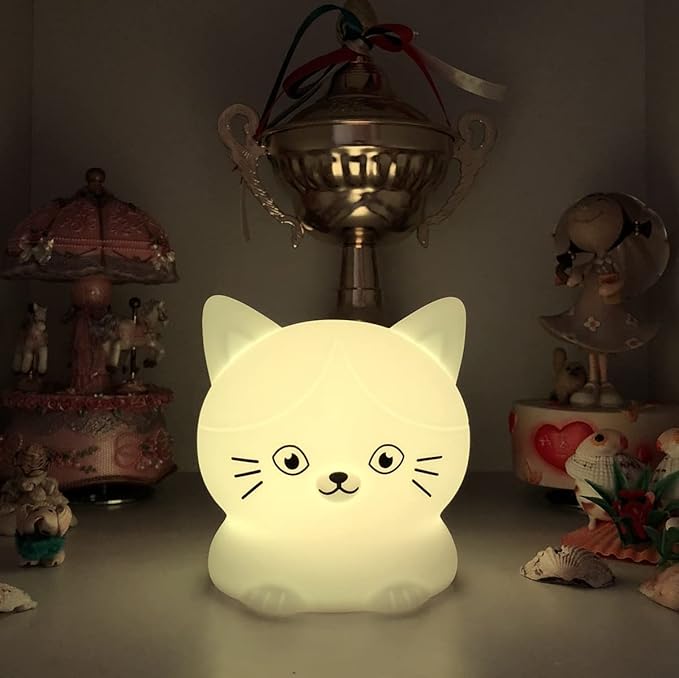 Cat Night Lights Children's Room Lighting, Toddler Bedroom Sleep Lights Bedside lamp - 9 Colors Lamps Room Decor for Toddlers/Boys/Girls/Adults/Bedroom/Bathroom/Outdoor/Camping - Medium - Bloomnest