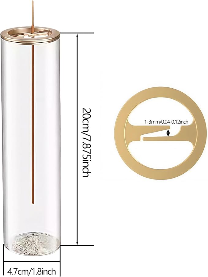 Glass Incense Holder,Incense Burner for Sticks with Ash Catcher,Incense Stick Burner for Meditation and Yoga Room (Golden Clamp) - Bloomnest