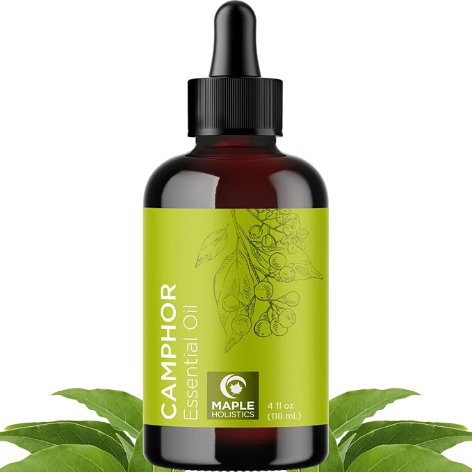 Pure Undiluted Camphor Essential Oil - 100% Pure Camphor Oil for Aromatherapy and Beauty DIYs Great for Soothing Skin and Clearing Chest - Outdoor Diffuser Oil for Patios and Porches (4 Fl Oz) - Bloomnest