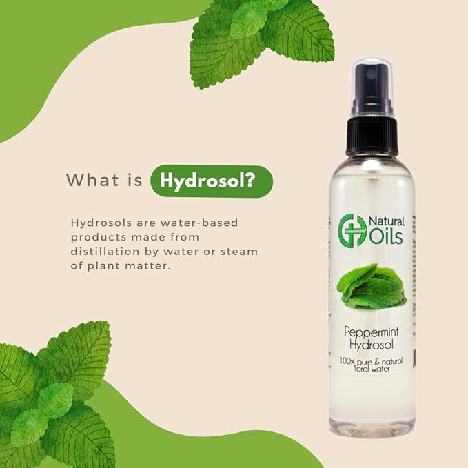 GreenHealth Peppermint Hydrosol (Floral Water) - 32 fl oz Plastic Jug w/Cap - 100% Pure (NOT Oil) - Bloomnest