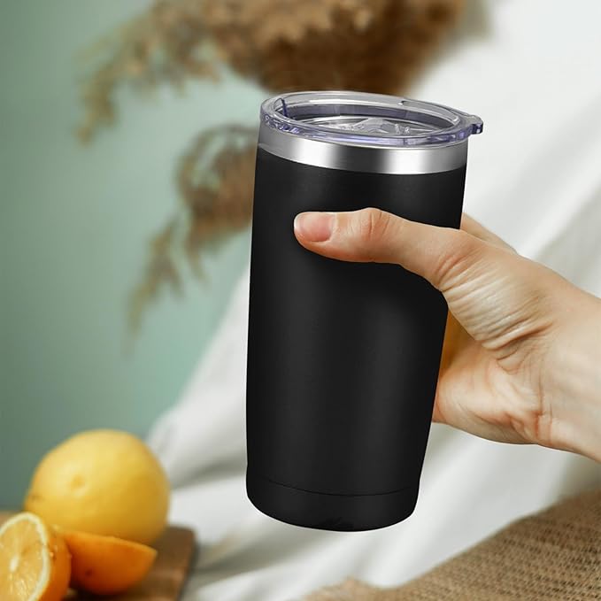 YOUKE OLA 16 Pack Stainless Steel Tumbler Bulk Insulated Vacuum Travel Mug Powder Coated Coffee Mug Gift for Laser Engrave, 20oz Black - Bloomnest