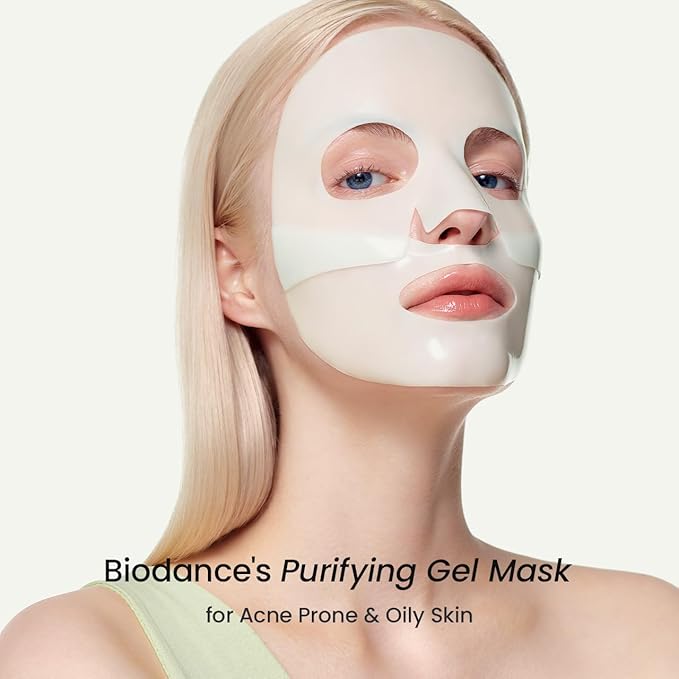 BIODANCE Refreshing Sea kelp Real Deep Mask, Overnight Hydrogel Mask, Calming, Oil & Sebum Control, Blemish Care, Korean Skin Care, Valentines Day Gifts for Her | 1.19oz(34g) x 4ea - Bloomnest