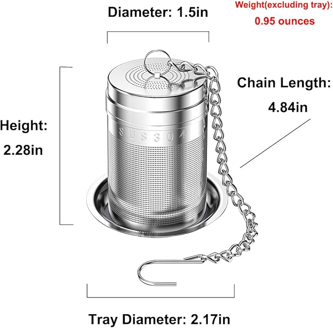 2 Pack 18/8 Stainless Steel Tea Infuser, Extra Fine Mesh Tea Infusers for Loose Tea, Tea Strainer Steeper Filter for Brew Tea, Spices & Seasonings (2) - Bloomnest