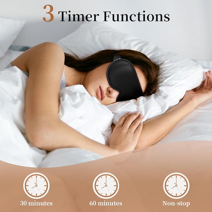 Easysleep 3D Sleep Mask Sleep Headphones White Noise Sleep Eye Mask with 31 Soothing Sounds 3 Timer Soft Adjustable Light Blocking Eye Cover Long Playtime for Sleeper Men Women Travel Gift - Bloomnest
