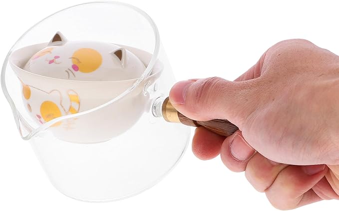 BESPORTBLE Rotation Ceramic Teapot with Anti-scald Handle Portable Small Capacity Tea Kettle for Home and Office Ceramic and Material Easy to Clean and Store - Bloomnest