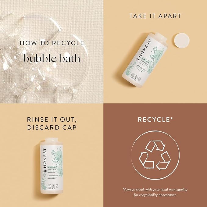 The Honest Company Foaming Bubble Bath | Gentle for Baby | Naturally Derived, Tear-free, Hypoallergenic | Fragrance Free Sensitive, 12 fl oz - Bloomnest
