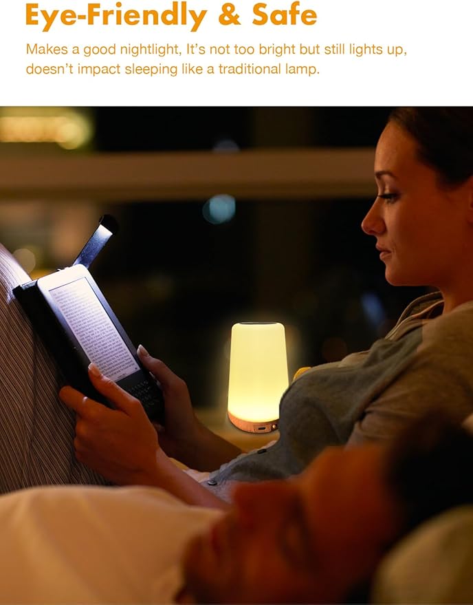TLAOTNIY Baby Night Light, Dimmable Touch Lamp for Nursery, Portable Rechargeable Bedside Table Lamp for Bedroom, 13 RGB Colors 5 Brightness, Night Lamp for Kids Living Room Bathroom Hallway (D-2pack) - Bloomnest